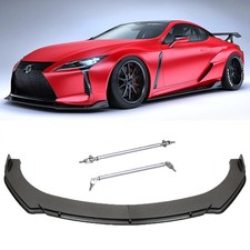 For Lexus RC350 Carbon Look Car Front Bumper Lip Splitter Spoiler + Strut Rods
