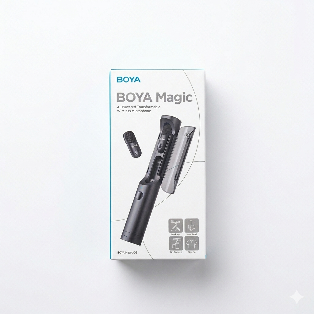 BOYA Magic05 AI Noise Reduction Wireless Lavalier Microphone for Android, iPhone