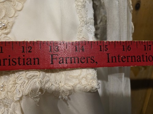 Vintage Lace Weddind Dress, Long Sleeve Long Train. *as Is See Pictures Size S? - Picture 12 of 14