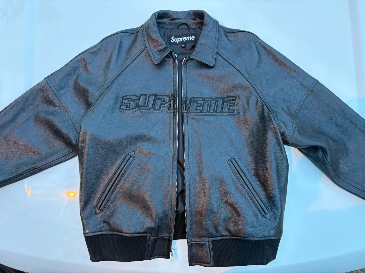 Supreme Silver Surfer Leather Varsity Jacket | eBay