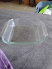 Pyrex # 222 Blue Tint Clear 8x8 Square Glass 2 Qt Baking Dish With Handles USA — photo 3