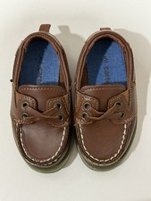 Carter  s Toddler Boys Brown Boat Shoes Loafers Faux Leather Size 5