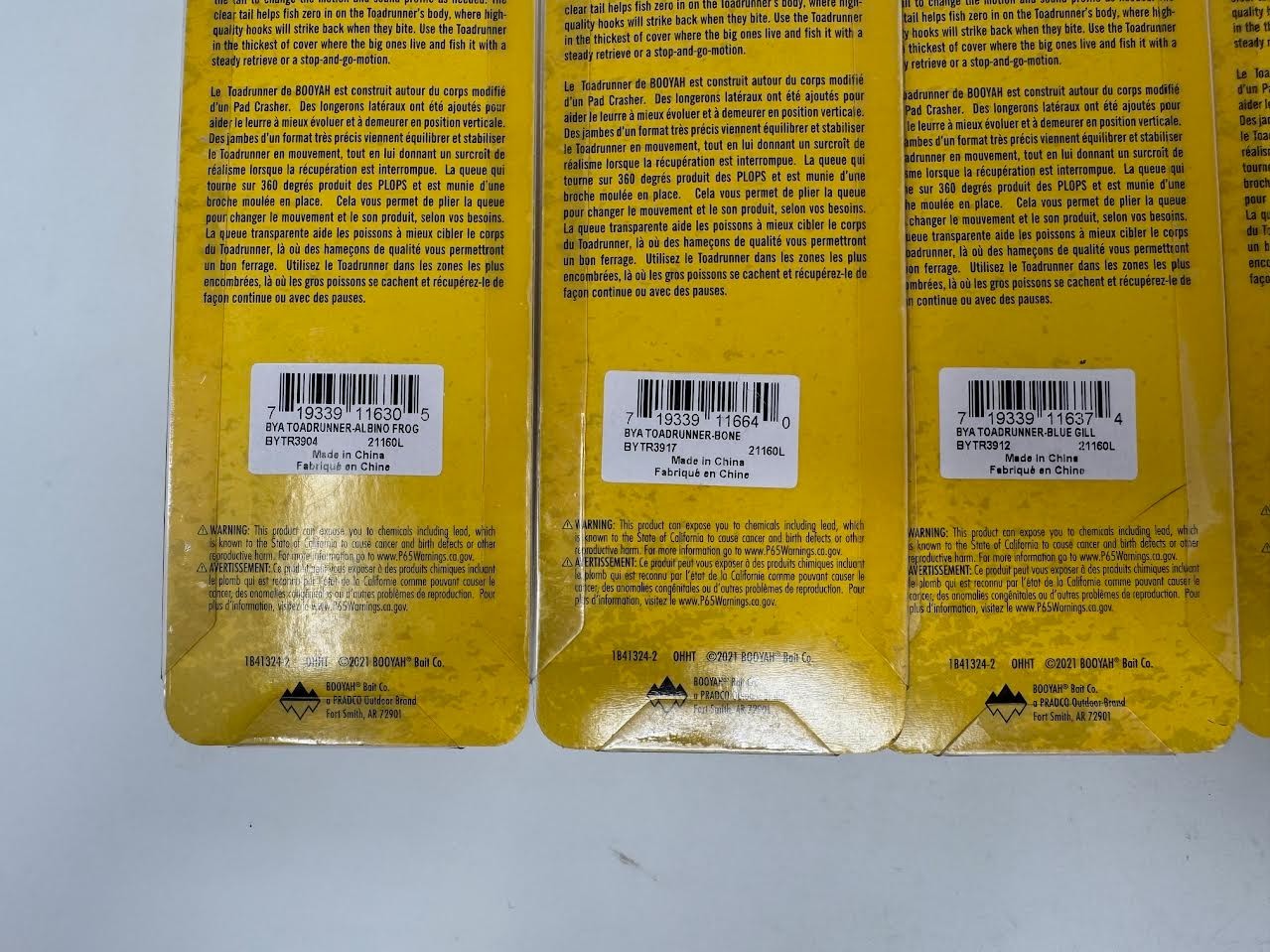 BOOYAH BAIT CO ' TOADRUNNER ' MIXED LOT OF 5 ' ALBINO, BONE, BLG, NTR, CRF ' - Image 4