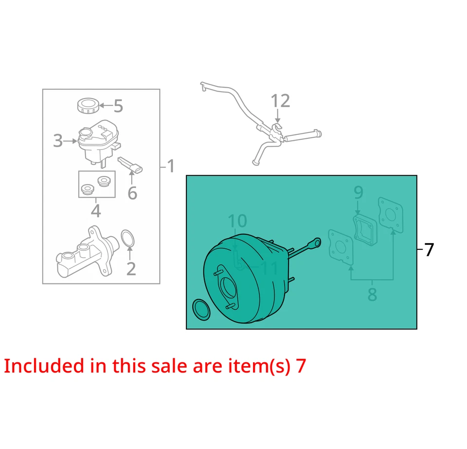 Усилитель тормозов 2012 Lincoln MKT от оригинального производителя 98 000 миль - LKQ421051900 - Изображение 4 из 4