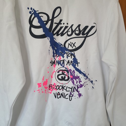 Felpa Stussy World Tour Crew Vernice Splash Taglia S Bianca Nuova con etichette - Foto 3 di 9