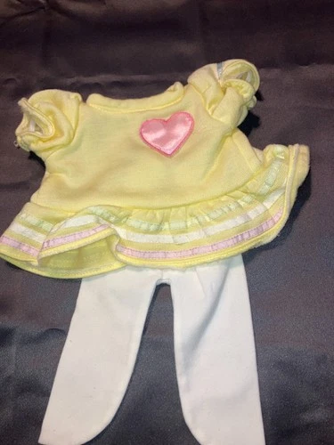 Vintage Cabbage Patch Kids/Doll Clothes Yellow Heart Top & tights (415)