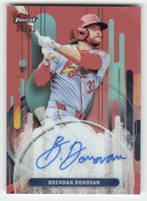 2025 Topps Finest Brendan Donovan Orange Refractor Autographs /25 Cardinals Auto