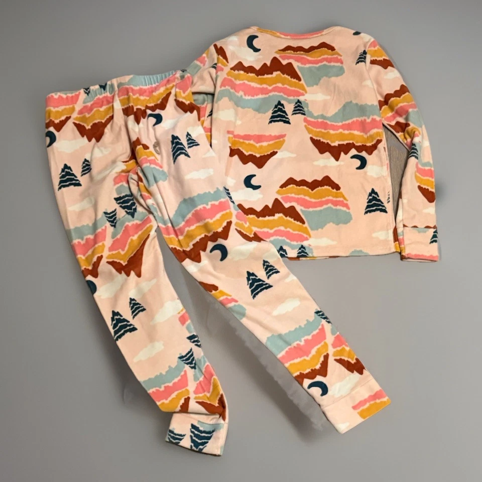 Cat & Jack Mountainscape Snug Fit 2pc Pajama Set -Light Pink Size 10 Girls PJs - Image 2 of 4