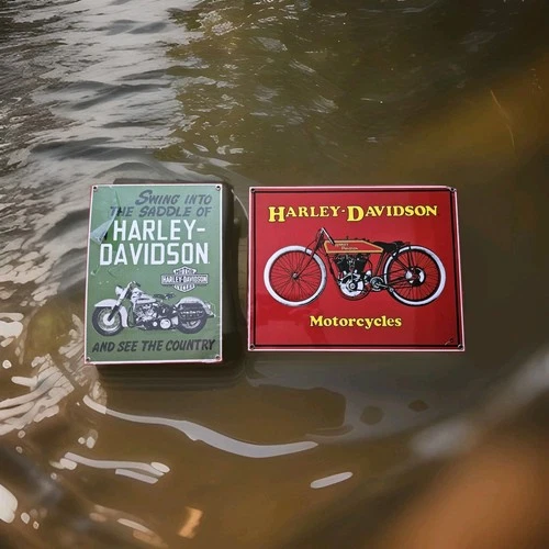 Harley Davidson Vintage Style Metal Tin Signs Motorcycle Garage Decor Lot 2