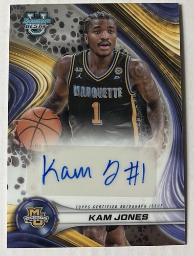 2024-25 Bowman U Best #B24-KJ Kam Jones Chrome Auto Marquette Golden Eagles