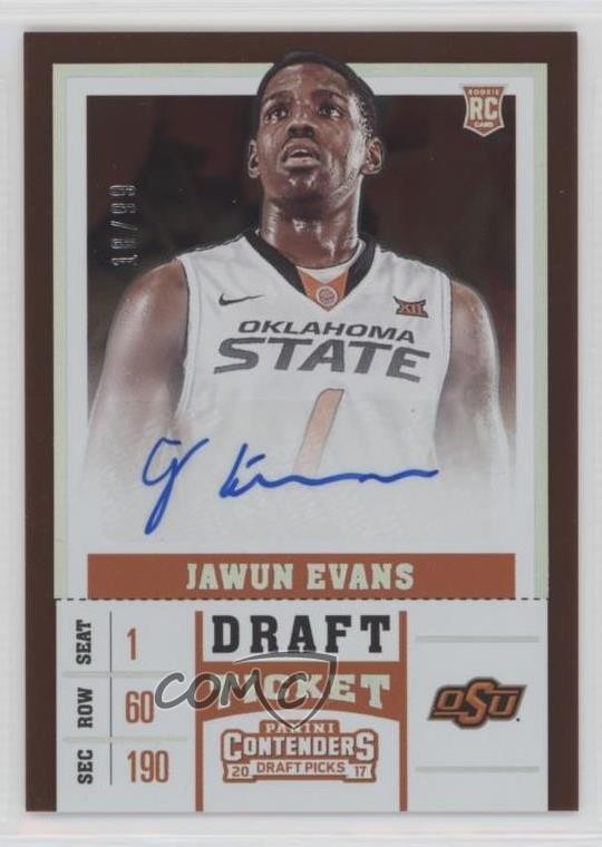 2017 Panini Contenders Draft Picks Ticket 18/99 Jawun Evans Rookie Auto RC 0c2