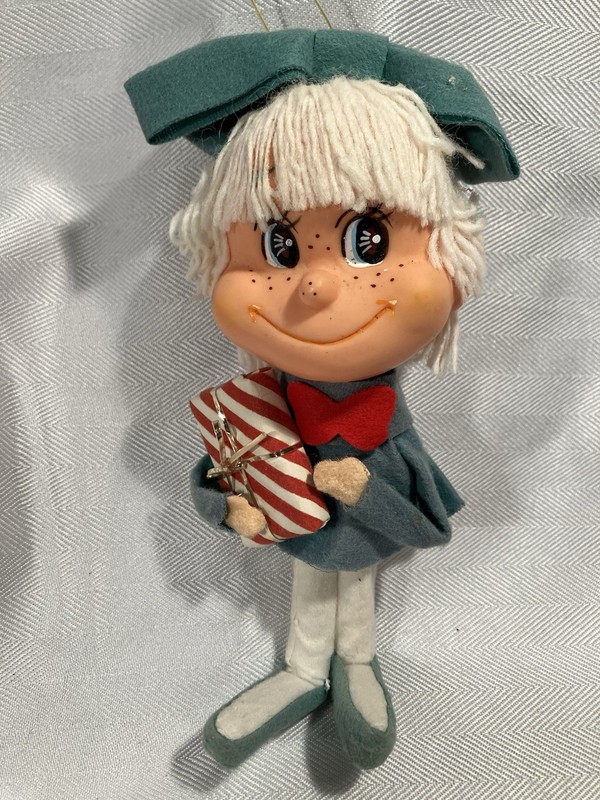 Vintage Pixie Girl Christmas Ornament Doll