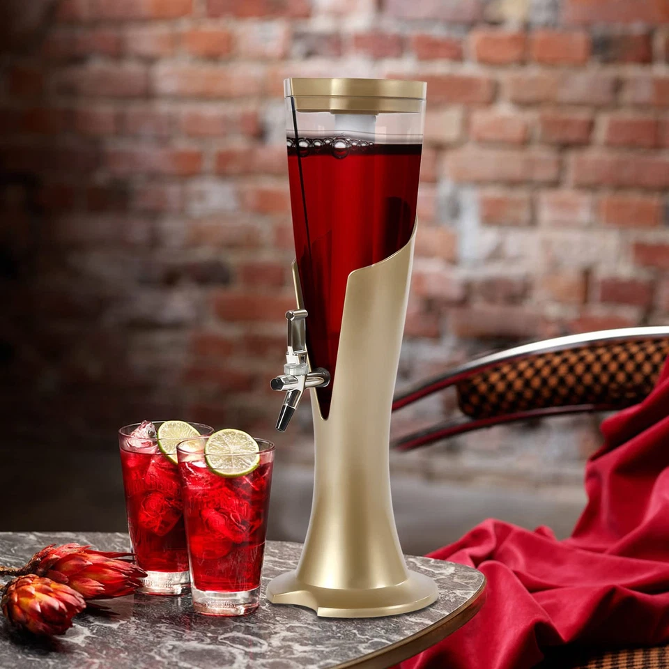 Dispensador de bebidas torre de cerveza 3L/100 oz con grifo y tubo de hielo torre de mimosa Dr... Foto 2 de 4