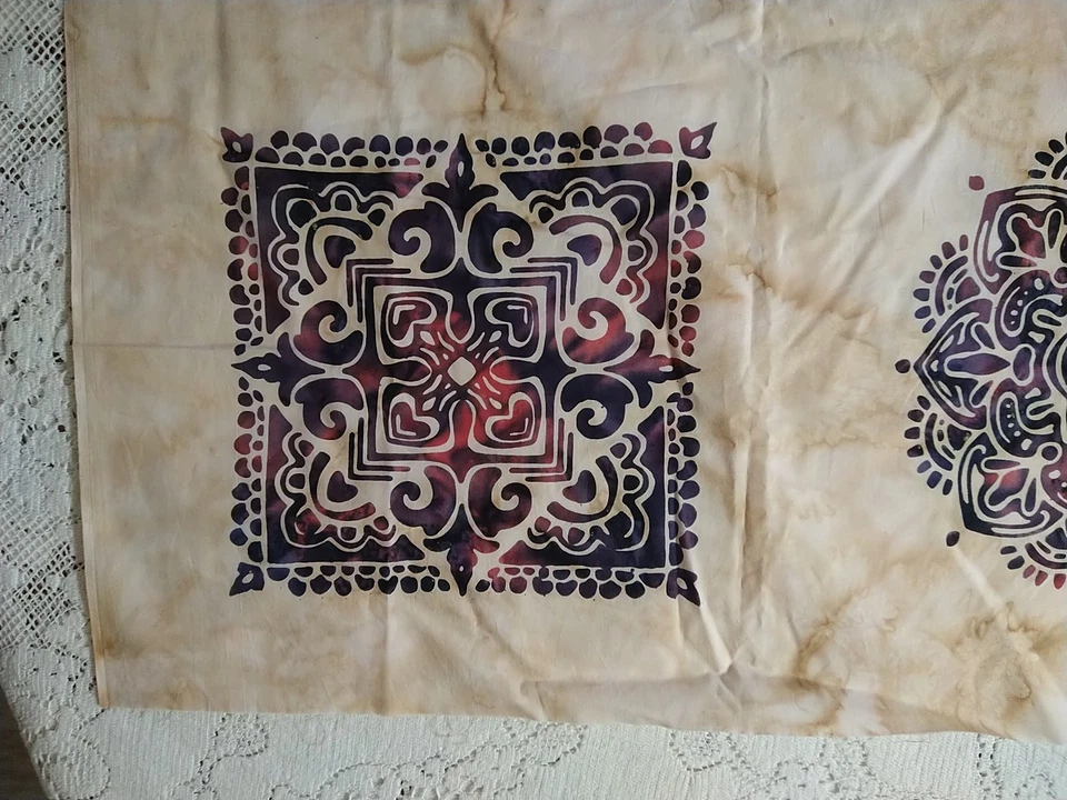 Ethnic Medallion Tile Batik Fabric by Hoffman,100% cotton, M2744-24 12" x 44 - Image 2 of 4