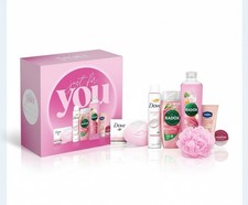 Just For You Pretty Pink Womens Gift Set. Dove, Radox & Vaseline 6 Pieces