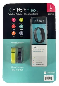 Nouveau Fitbit Flex scellé Fitby Fitness Tracker Noir + 2 Grandes bandes originales