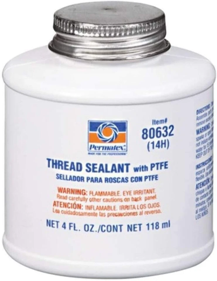 Permatex 80632 Thread Sealant with PTFE, 4 oz. , White - Image 2 of 2
