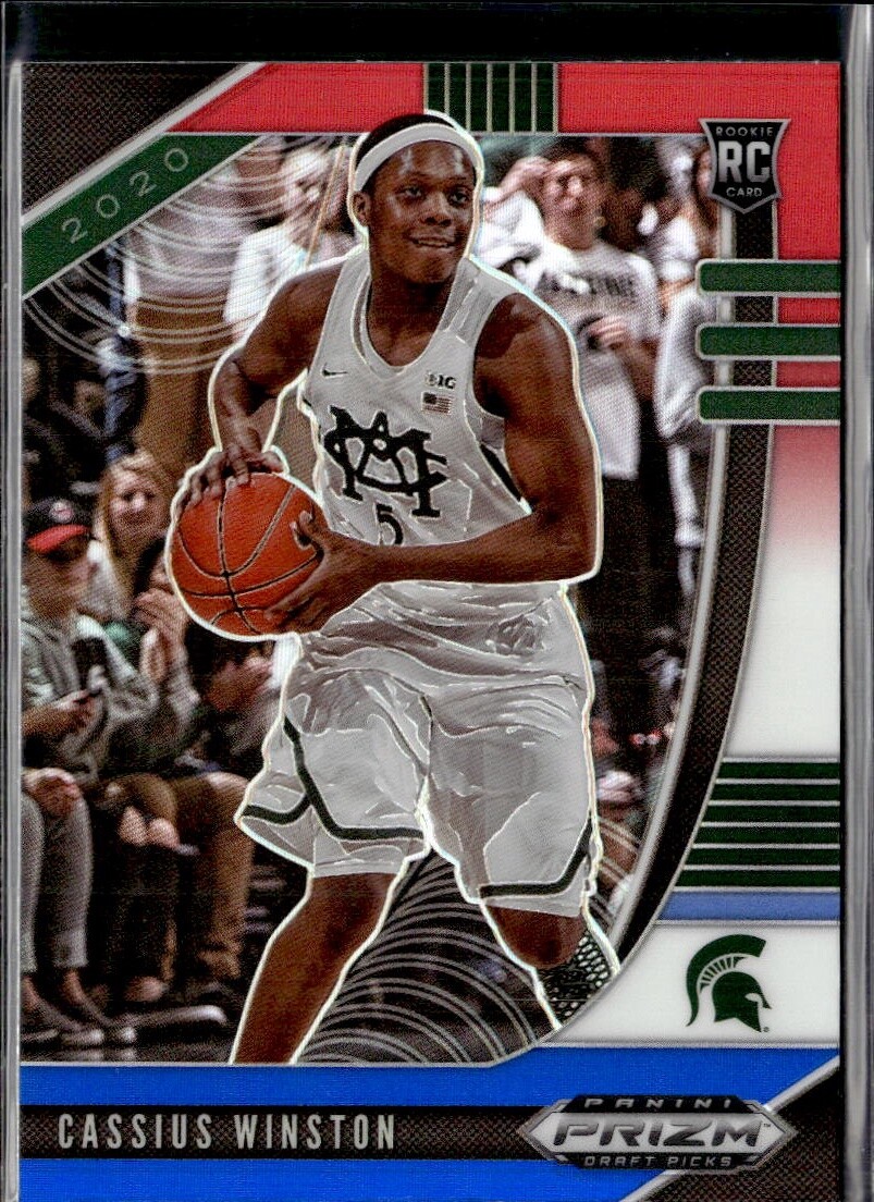 2020 Panini Prizm Draft Picks Collegiate #69 Cassius Winston Red White Blue RC