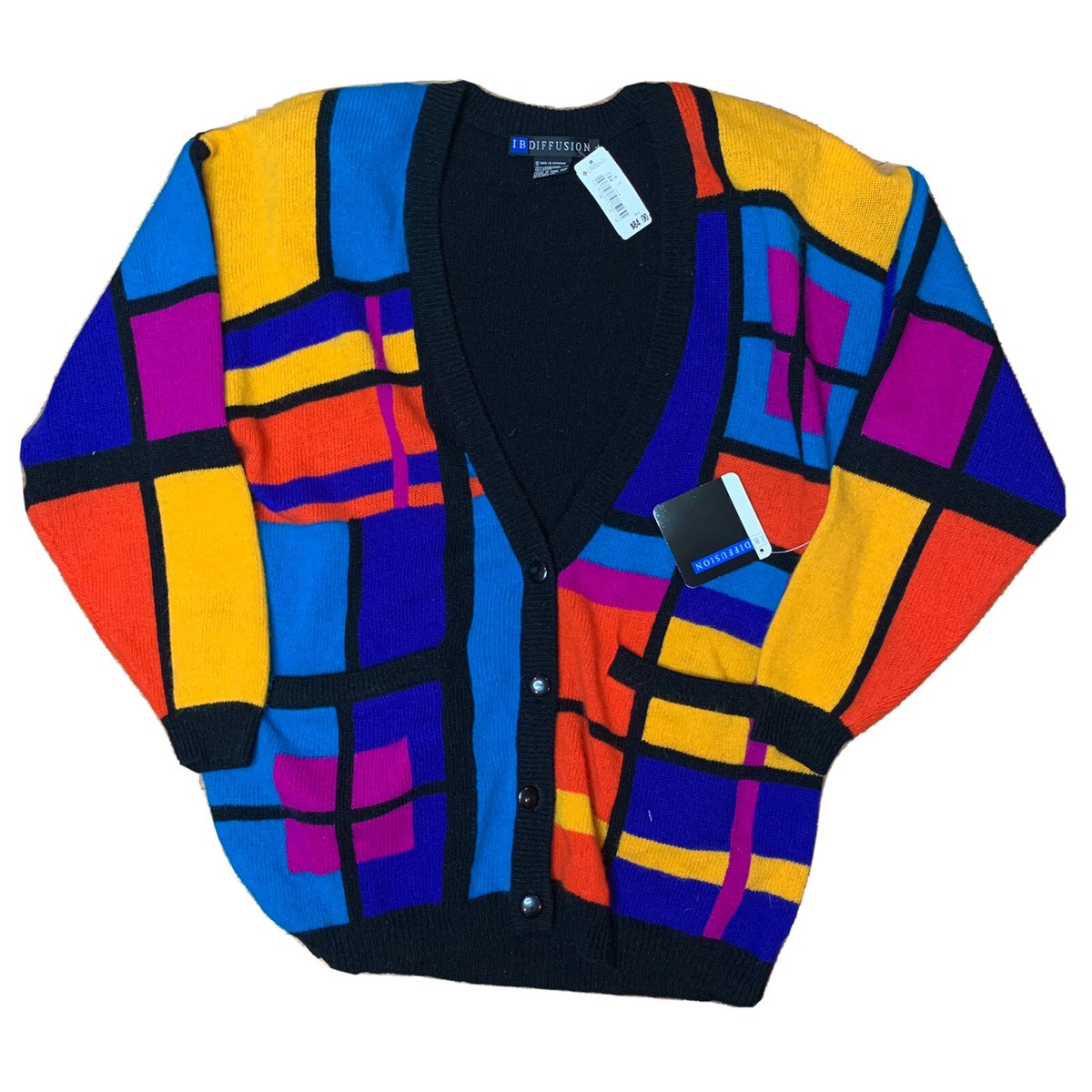 NEW Vintage XL Sweater IB Diffusion Cardigan Top 1992 NEW Vintage XL Sweater IB Diffusion Cardigan Top 1992