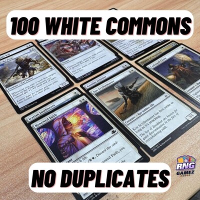 100 WHITE Magic the Gathering Cards Commons Bulk Lot NO DUPLICATES  Commander | eBay