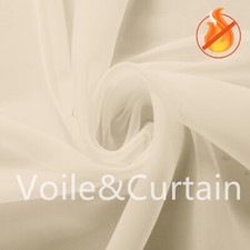 Ivory Fire Retardant Voile fabric 150 and 300cm wide Wedding Event Ceiling Drape