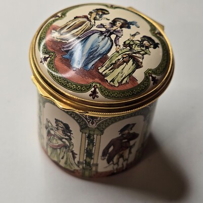 Halcyon Days Bilston & Battersea Enamel Trinket Box Metropolitan Opera 1981