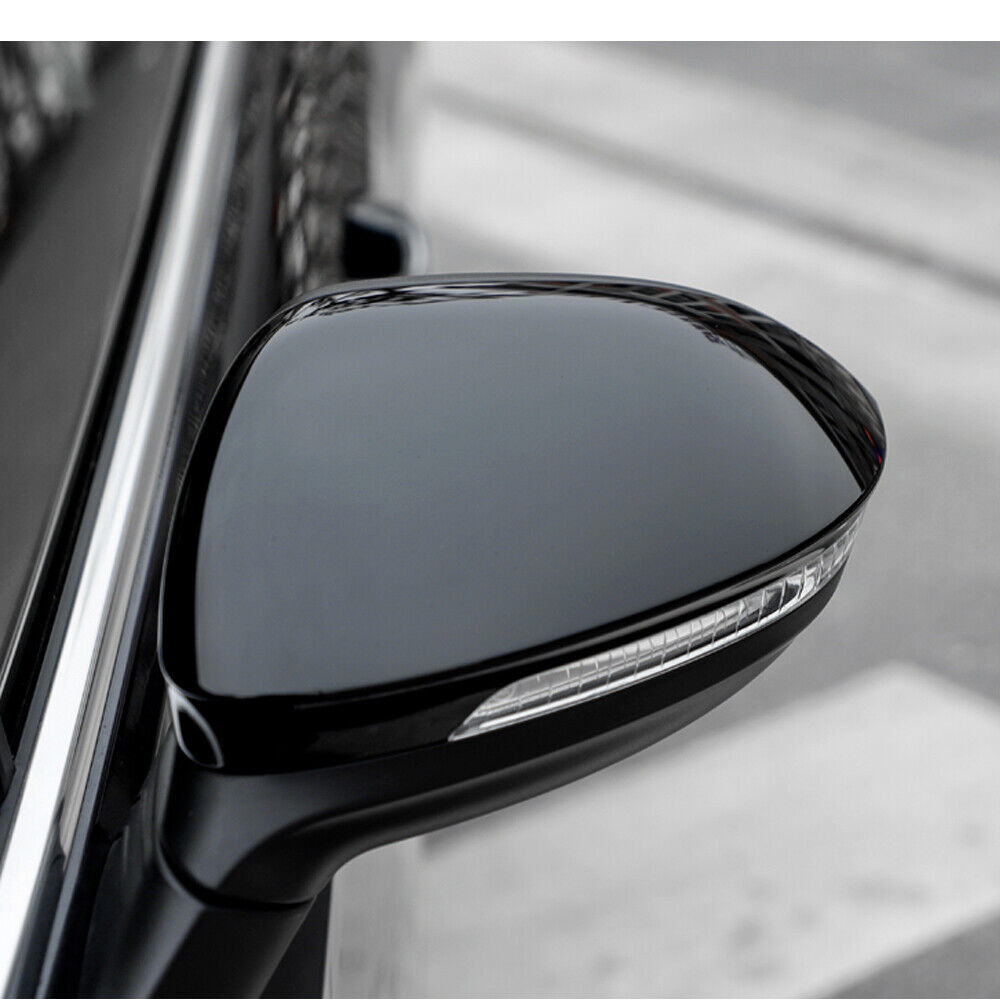 Gloss Black Wing Mirror Cover Cap For VW Golf 8 MK8 8R R-line GTI W/ Lane  Assist