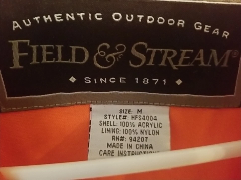 Chaleco utilitario Field & Stream naranja caza pesca talla M para hombre bolsillos concha Foto 3 de 4