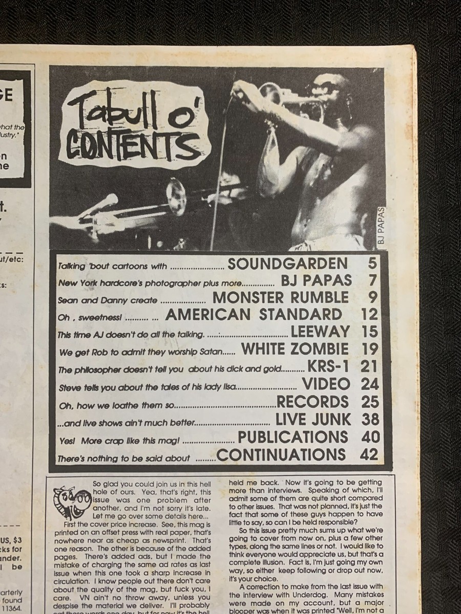 1989 THE VILLAGE NOIZE Magazine VG+ 4.5 KRS-ONE Soundgarden