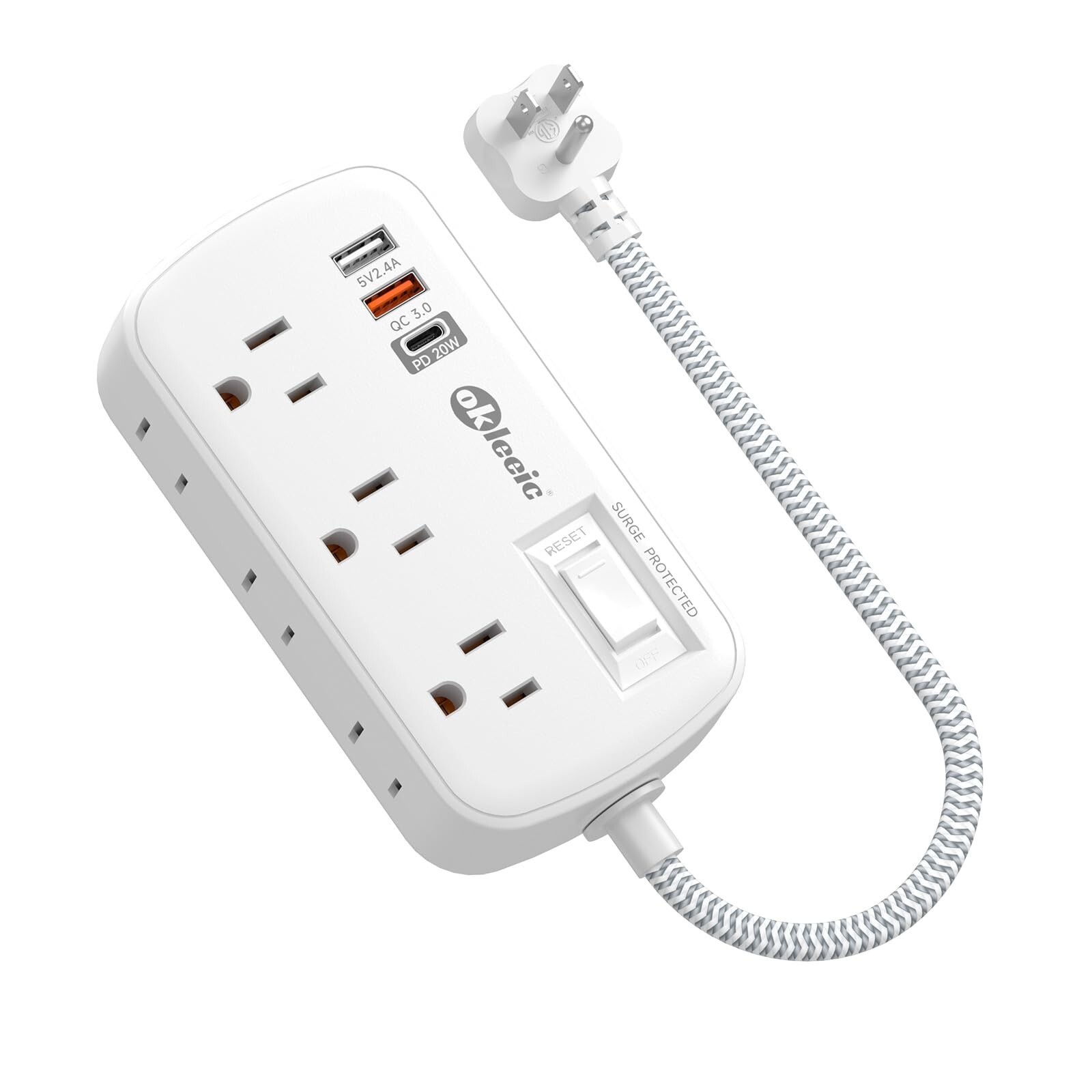 PD 20W USB C Surge Protector Power Strip, Travel Power Strip with 3... Fast Ship