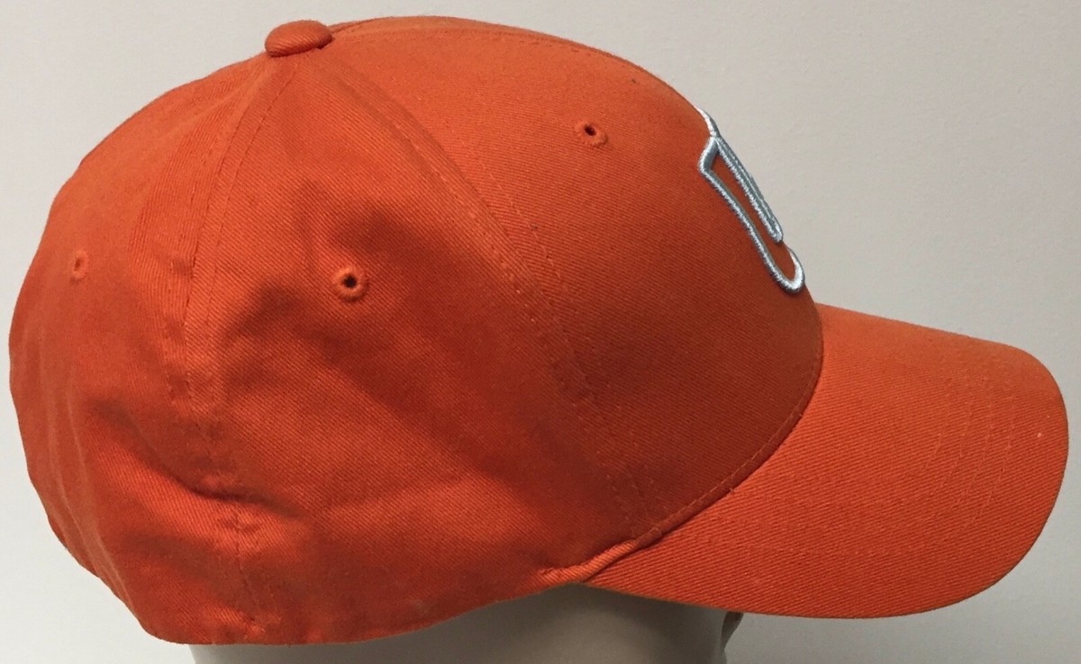 BURTON ORANGE CAP HAT EMBROIDERED LOGO FRONT FLEXFIT ONE SIZE FITS
