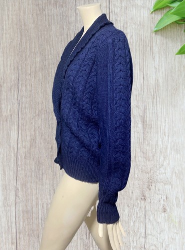 ASTON VTG Women’s Double Breasted Sweater Cardigan 100% WOOL L15 - Picture 2 of 5