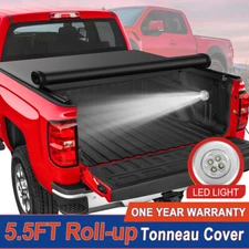 5.5FT Soft Roll Up Tonneau Cover For 2004-2015 Nissan Titan Short Bed Truck