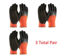 PIP 41-1475 POWERGRAB THERMO HI-VIS WITH FULL FINGER COATING - 3 PACK