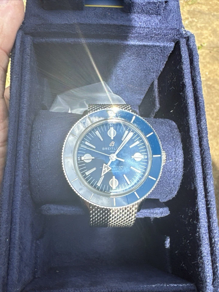 Breitling Superocean Heritage 57 esfera azul caja papeles recibo y bolsa A10370 Foto 3 de 4