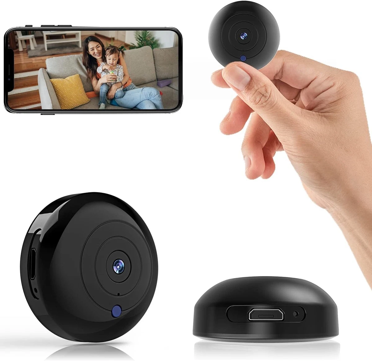 Wireless WIFI Spy Camera Night Vision Mini Hidden 1080 HD Nanny