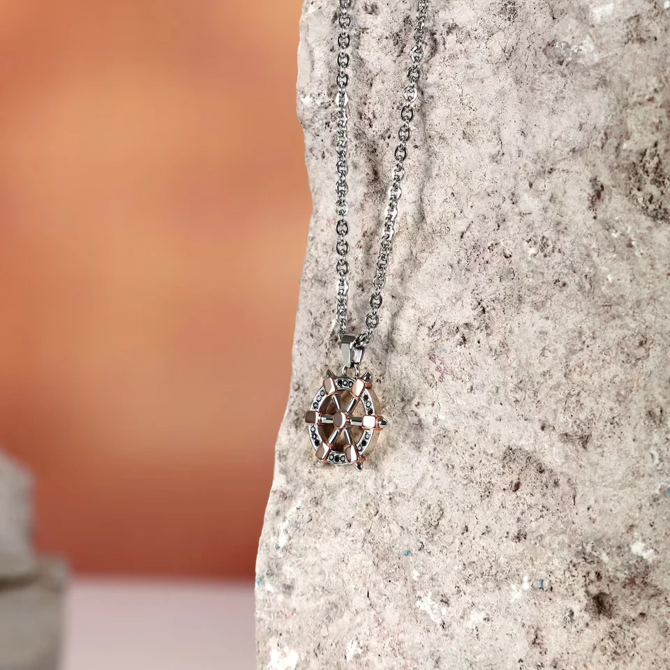 Collana uomo/ragazzo gioielli Morellato VERSILIA SAHB17 timone cristalli neri - Immagine 3 di 4