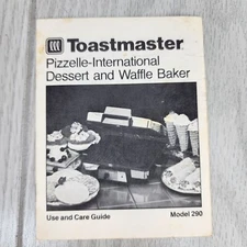 Toastmaster Pizzelle International Dessert & Waffle Baker 290 BOOKLET ONLY Use