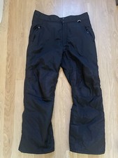 Men's Slalom Black Nylon Lined Insulated Ski Snow Pants XL Adjustable Waist
