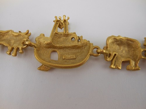 Pulsera enchapada en oro arco de Noé joyería de moda dos por dos animales AJC - Imagen 8 de 9