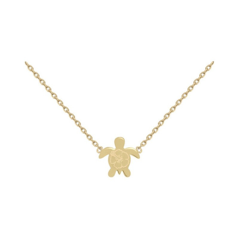 Collier pendentif tortue plaqué or 750/000, le cadeau idéal pour femme sans nickel