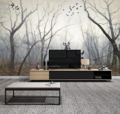 3D Black Branch Deer K3871 Wallpaper Mural Self-adhesive Removable Sticker Kay