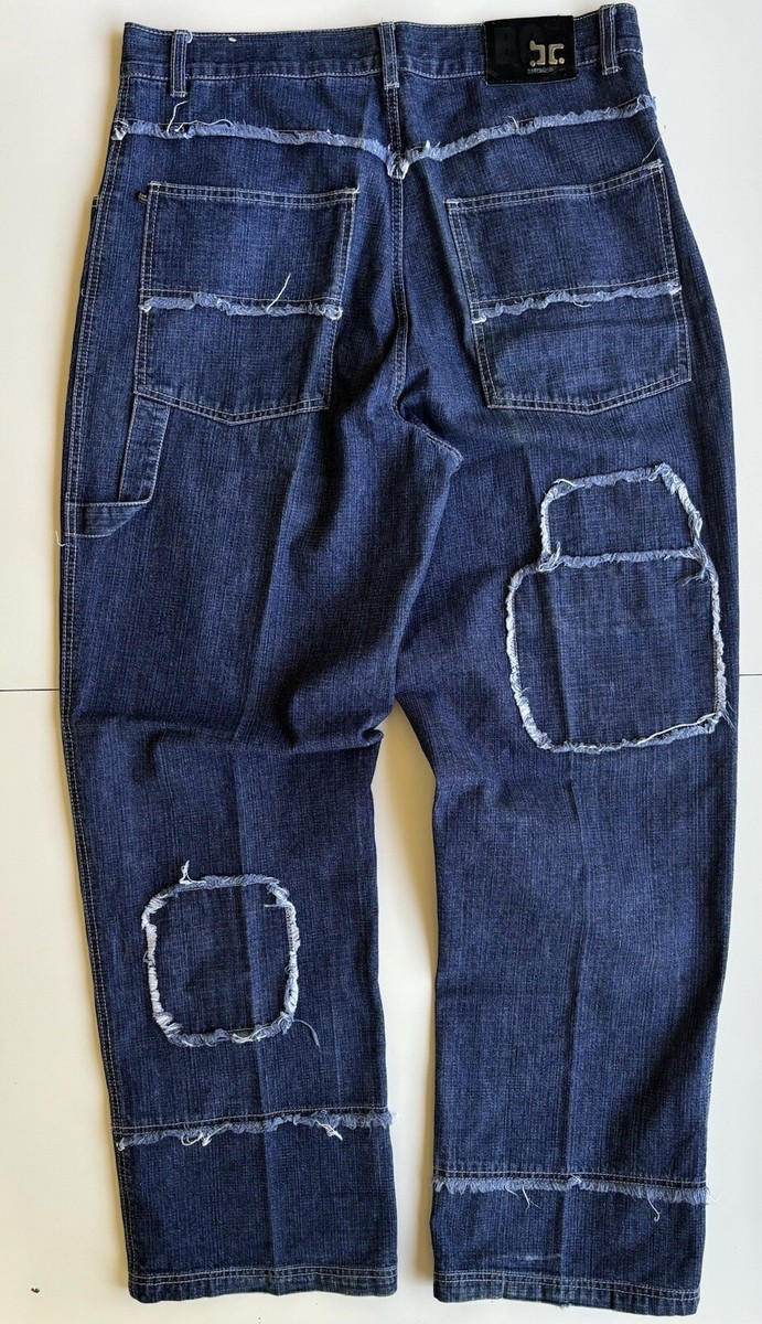 VTG Barcode Y2K Distressed Patched Carpenter Pants Denim VTG Barcode Y2K Distressed Patched Carpenter Pants Denim