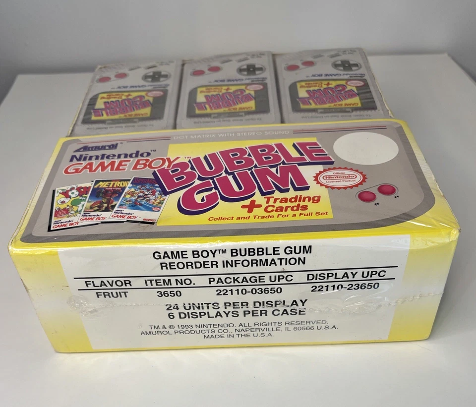 SEALED BOX 1993 Nintendo Game Boy Bubble Gum Trading Cards 24 Packs - Image 2 of 4