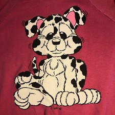 Vintage 1987 Pink Crewneck Sweatshirt Dalmatian Youth 6/8 Polterman Fashions