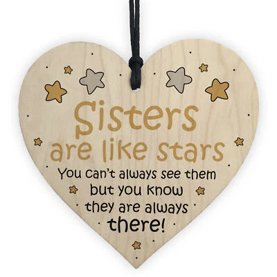 Sister Gifts Wood Heart Birthday Gift For Sister Thank You Friendship Gift