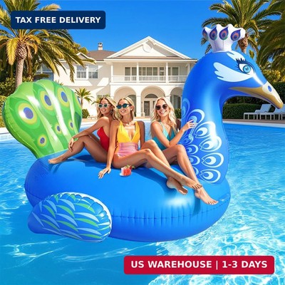 DeeprBetter Inflatable Peacock Pool Float, Gaint Funny Pool Floats Adults, Heavy
