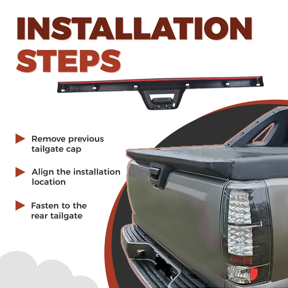 Moldura de alerón de puerta trasera Fit Chevy Avalanche Cadillac Escalade 07-2013 Foto 3 de 4