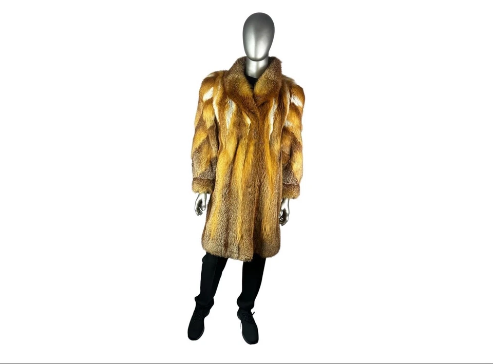 Men’s RED FOX Coat, Sz XL, by Yorn Paris, Certified Vintage Fur - Image 2 of 4