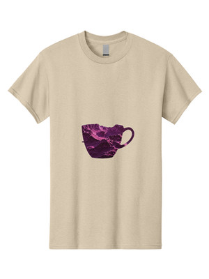 Purple-Mountains-Tea-Cup Mens Graphic Tee, 100% Cotton, Casual Summer Wear